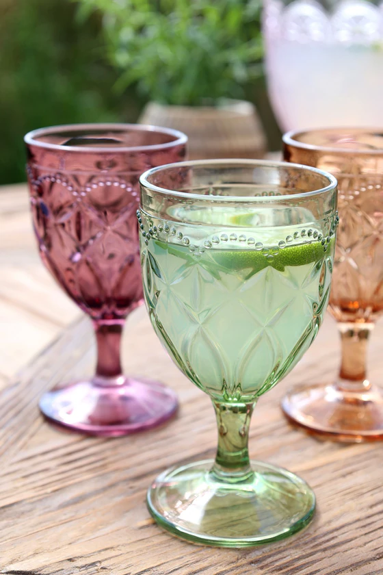 Weinglas Chic Antique Saint-Émilion Reliefmuster Glas Vintage