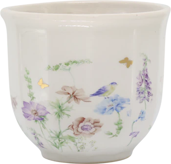 Keramik-Übertopf Chic Antique Papillon Creme Blumenmuster
