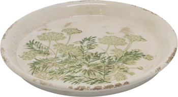 Rundes Serviertablett Chic Antique Laval Grün Keramik Unikat