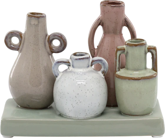 Dekoratives Vasen-Set Chic Antique – Handgefertigt aus Steingut