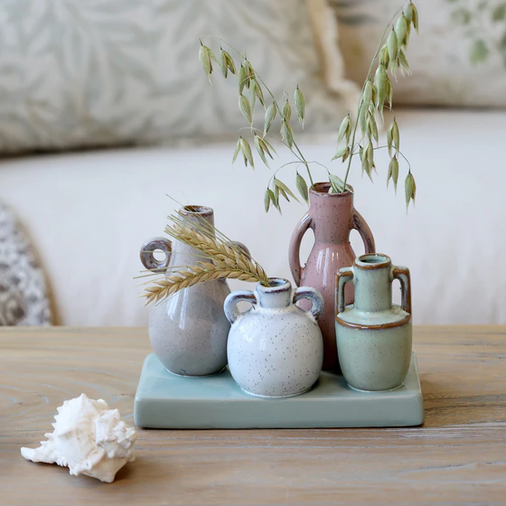 Dekoratives Vasen-Set Chic Antique – Handgefertigt aus Steingut