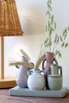 Dekoratives Vasen-Set Chic Antique – Handgefertigt aus Steingut