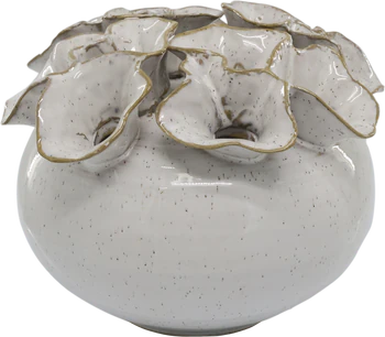Blumenvase Chic Antique 12-Loch Creme – Vintage Steingut Design