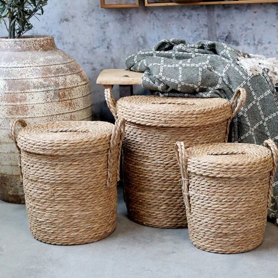 Aufbewahrungskorb-Set Chic Antique Korb mit Deckel Natur
