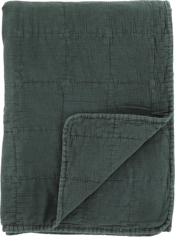 Steppdecke Chic Antique Aix Quilt Waldgrün Baumwolle Vintage