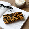 Reißverschluss-Etui Chic Antique Leder Leopard Unikat