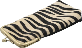 Reißverschluss-Etui Chic Antique Leder Zebra-Unikat 18x10 cm
