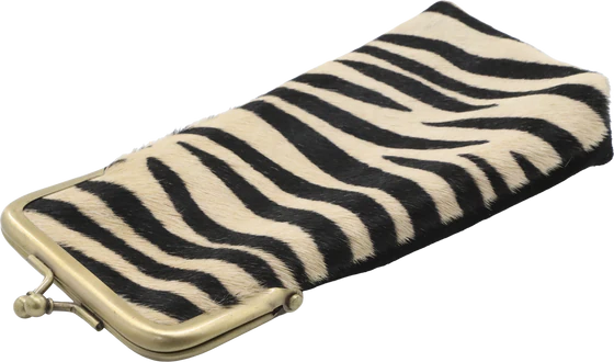 Reißverschluss-Etui Chic Antique Leder Zebra-Unikat 18x10 cm