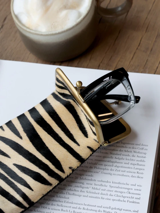 Reißverschluss-Etui Chic Antique Leder Zebra-Unikat 18x10 cm