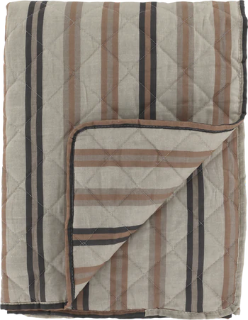 Tagesdecke Chic Antique Aix Quilt Streifen Cognac Baumwolle