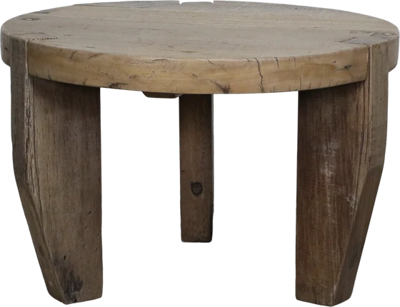 Runder Couchtisch Chic Antique Grimaud – Recyclingholz Natur