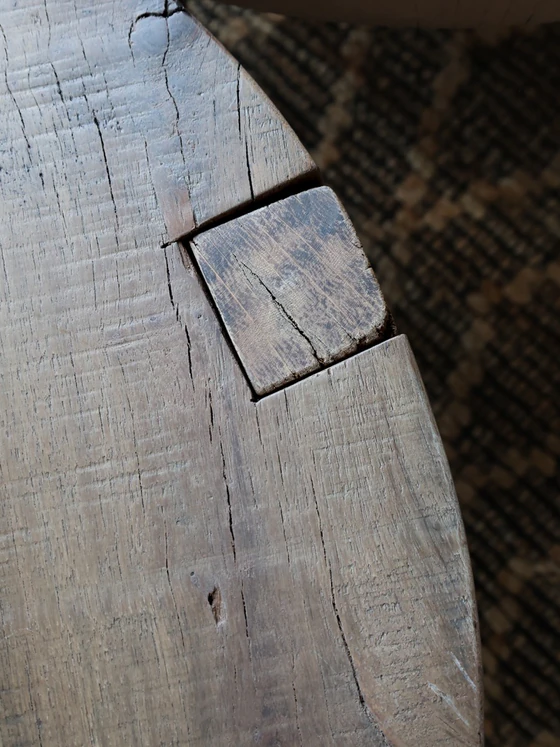 Runder Couchtisch Chic Antique Grimaud – Recyclingholz Natur