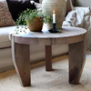 Runder Couchtisch Chic Antique Grimaud – Recyclingholz Natur