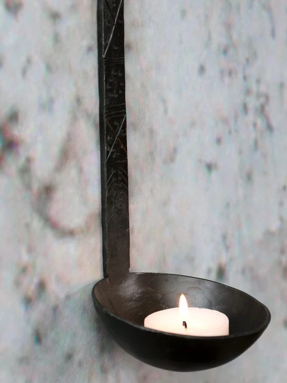 Hängender Kerzenhalter Chic Antique Eisen Vintage-Look Schwarz