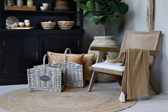 Korb-Set mit Henkeln Chic Antique – Handgefertigt aus Weide Natur