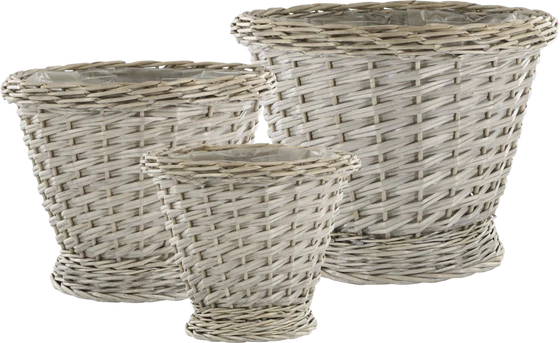 Korb-Set mit Plastikeinsatz Chic Antique Natur 3er-Set Weide