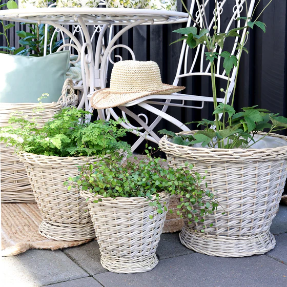 Korb-Set mit Plastikeinsatz Chic Antique Natur 3er-Set Weide