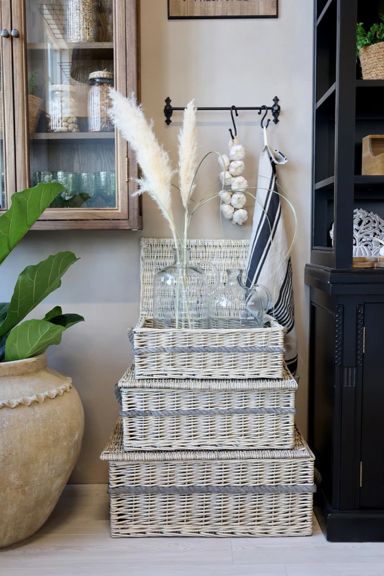 Aufbewahrungskorb-Set Chic Antique Natur Vintage-Look 3er