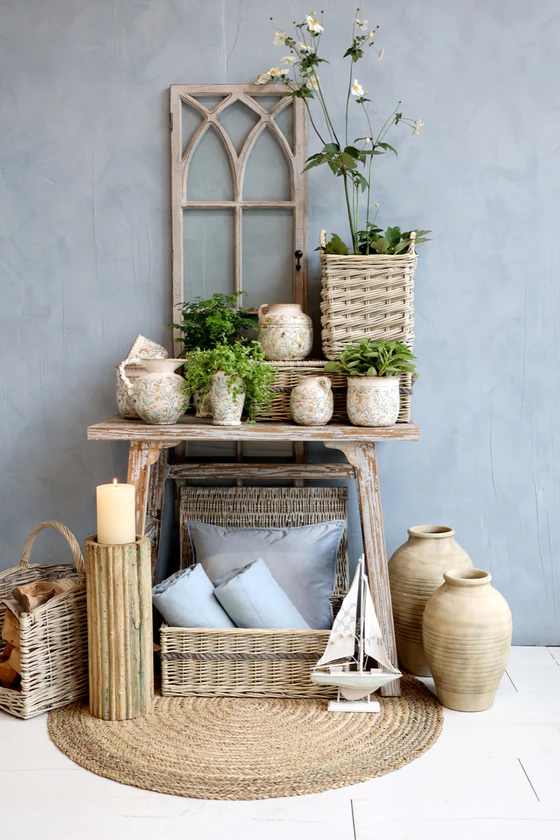 Aufbewahrungskorb-Set Chic Antique Natur Vintage-Look 3er