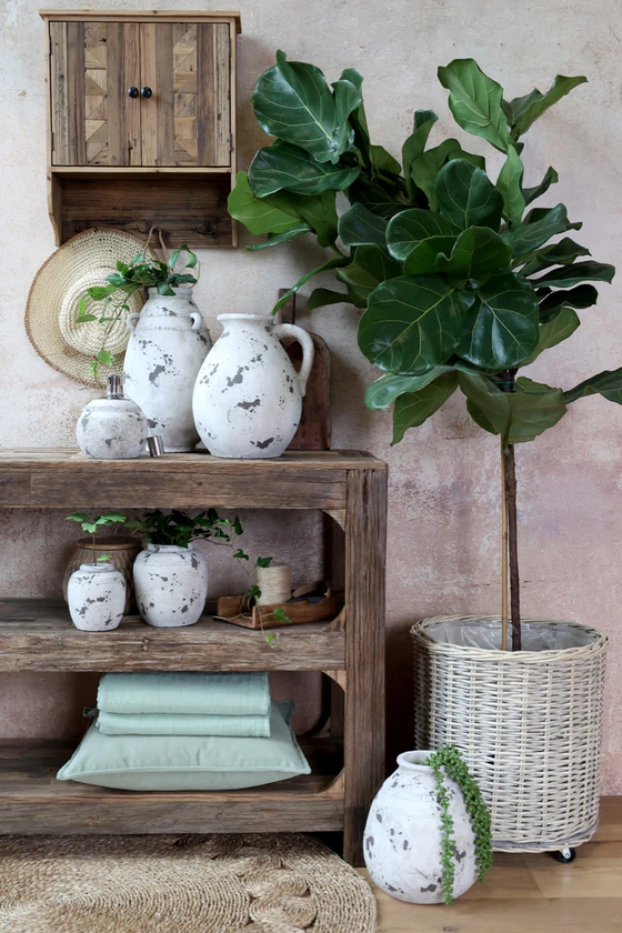 Korb-Set mit Rollen Chic Antique Natur 3er-Set Weide