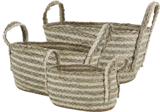 Aufbewahrungskorb-Set Chic Antique Korb Set 3 handgefertigt