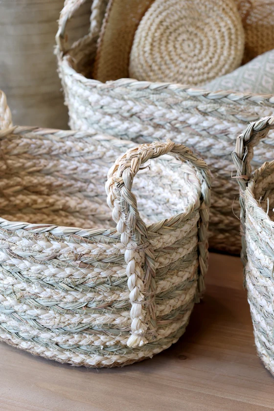 Aufbewahrungskorb-Set Chic Antique Korb Set 3 handgefertigt