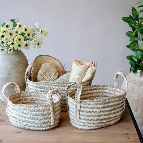 Aufbewahrungskorb-Set Chic Antique Korb Set 3 handgefertigt