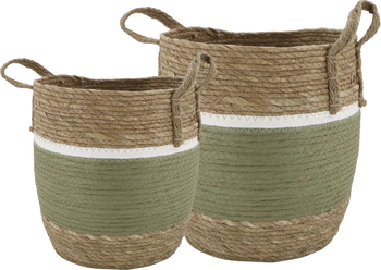 Aufbewahrungskorb-Set Chic Antique Korb Set 2 Handgefertigt Natur