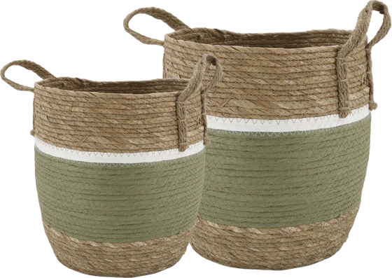 Aufbewahrungskorb-Set Chic Antique Korb Set 2 Handgefertigt Natur