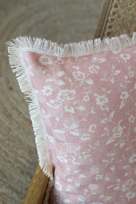 Kissenbezug Chic Antique Aix Rosa Wildrosen Quasten Vintage