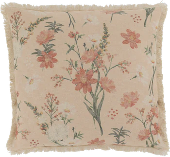 Dekorativer Kissenbezug Chic Antique Aix Rosa Fransen 50x50 cm