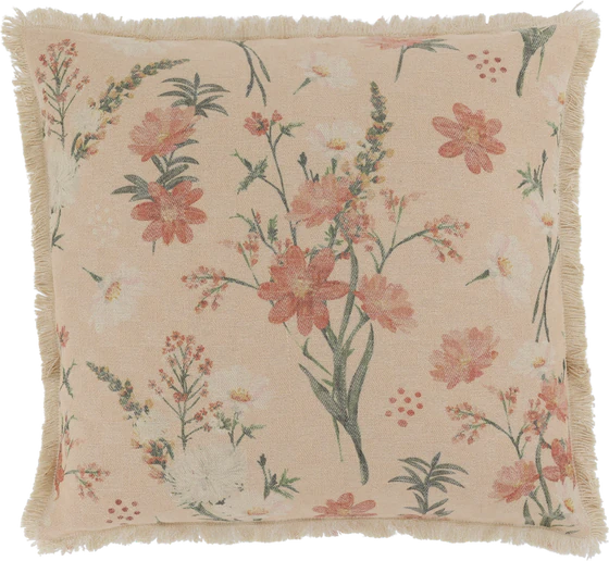 Dekorativer Kissenbezug Chic Antique Aix Rosa Fransen 50x50 cm