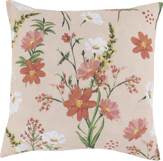 Kissenbezug 50x50 Rosa Baumwolle Chic Antique Aix Blumenmuster