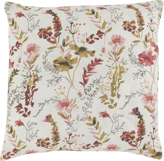 Kissenbezug Chic Antique Aix Wildblumen 50x50 Creme Baumwolle