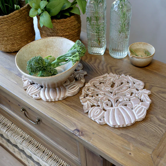 Dekorativer Untersetzer Chic Antique Tours 20cm Natur MDF
