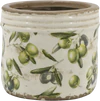 Keramik-Übertopf Chic Antique Olive Creme Olivenmuster 13 cm