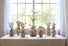 Dekorative Steingut-Kanne Chic Antique Blumenmotiv Creme Unikat