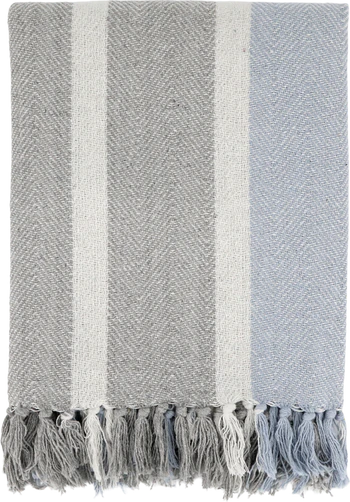 Wohndecke Chic Antique Aix Plaid Grau Blau Nachhaltig 150x130