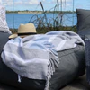 Wohndecke Chic Antique Aix Plaid Grau Blau Nachhaltig 150x130