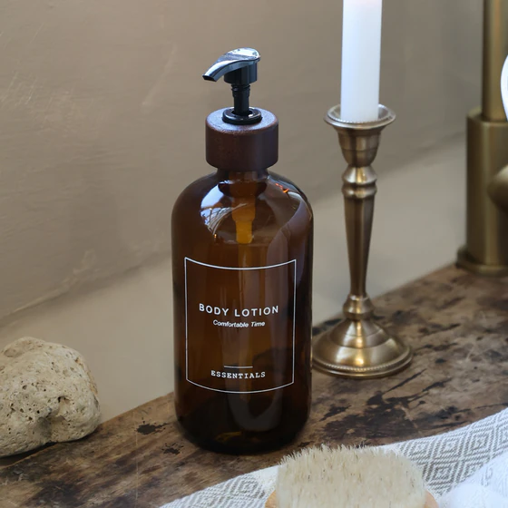 Nachfüllbare Spenderflasche 500 ml Mokka Chic Antique Glas