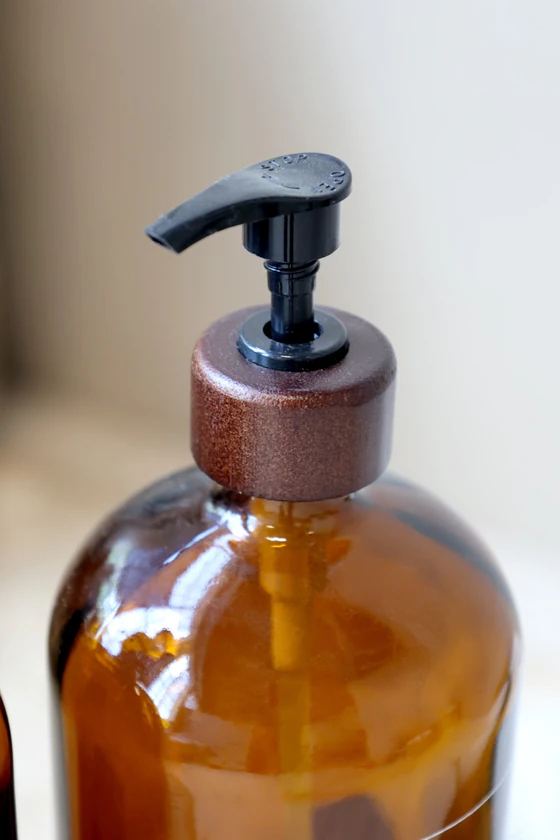 Nachfüllbare Spenderflasche 500 ml Mokka Chic Antique Glas