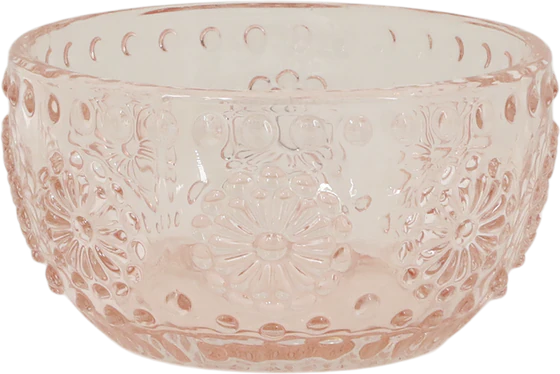 Teelichthalter Glas Rosa Chic Antique – Handgefertigt Unikat