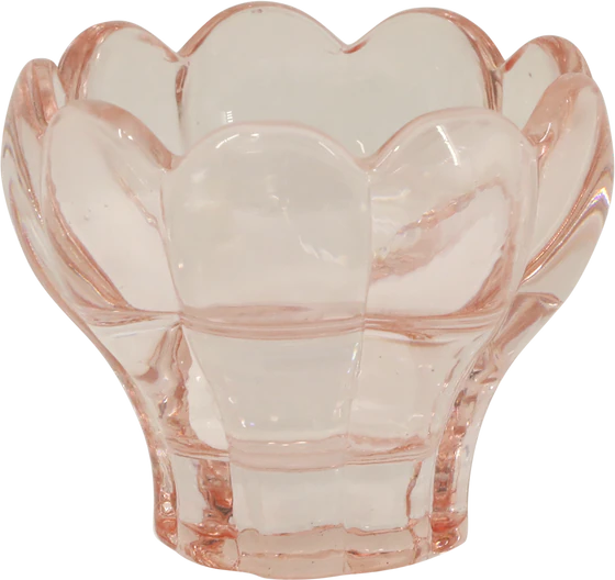 Teelichthalter Glas Chic Antique Blume Rosa – Romantisches Design