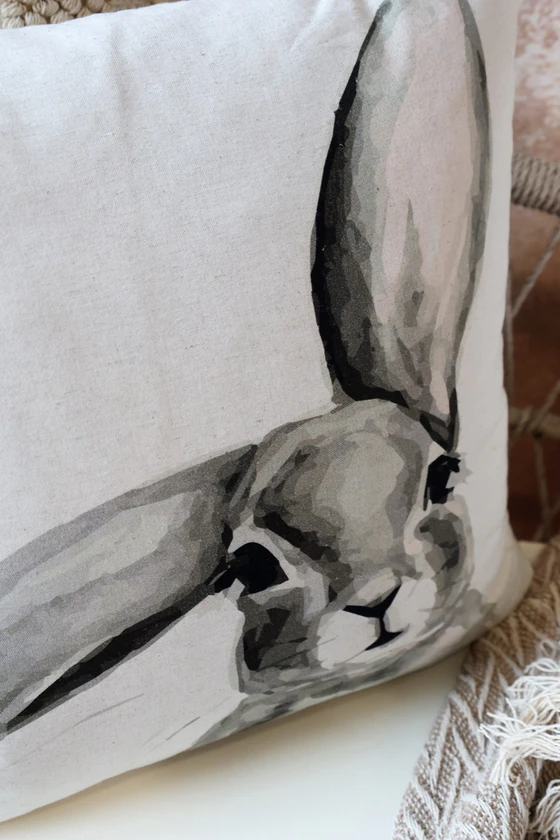 Dekorativer Kissenbezug Chic Antique Hase 45x45 cm Natur