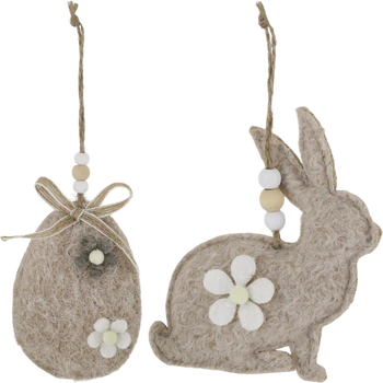 Dekorationsanhänger Ostern Chic Antique Filz Set Kaninchen Ei