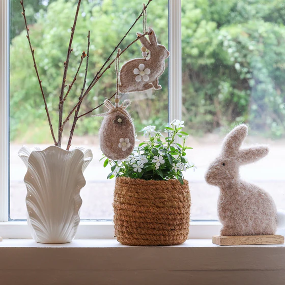 Dekorationsanhänger Ostern Chic Antique Filz Set Kaninchen Ei