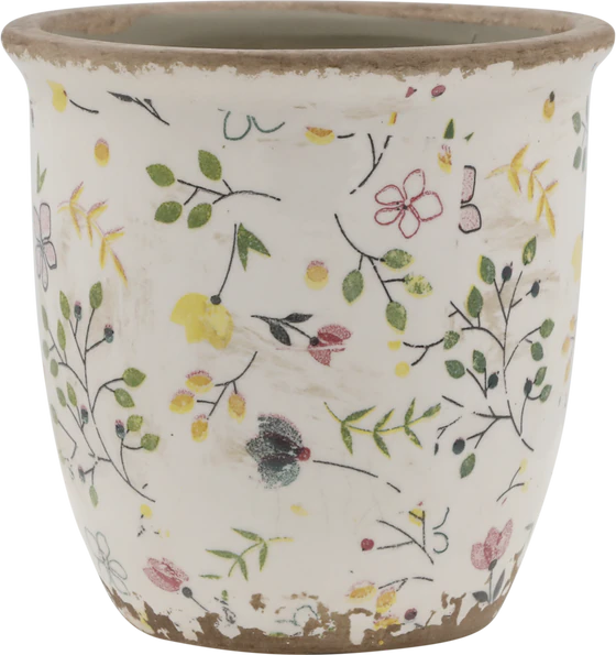 Blumentopf Keramik Chic Antique Cavaillon Creme Blumenmotiv