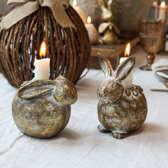 Dekorativer Kerzenhalter Chic Antique Kaninchen – Vintage Polyresin