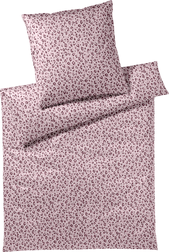 Bettwäsche-Garnitur Elegante Leolook 24547 Rose-Bordeaux Baumwolle