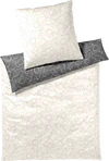 Bettwäsche-Garnitur Cats-24560 Creme Grau Mako-Satin Elegante